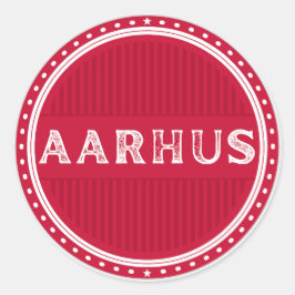 Pegatina Redonda Emblema de Orgullo de la Ciudad de Aarhus – Identi
