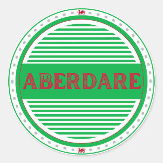 Pegatina Redonda Emblema de Orgullo de la Ciudad de Aberdare – Iden