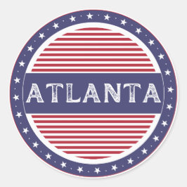 Pegatina Redonda Emblema de Orgullo de la Ciudad de Atlanta – Ident