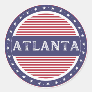 Pegatina Redonda Emblema de Orgullo de la Ciudad de Atlanta – Ident