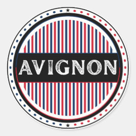 Pegatina Redonda Emblema de Orgullo de la Ciudad de Aviñón – Identi