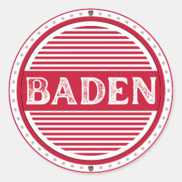 Pegatina Redonda Emblema de Orgullo de la Ciudad de Baden - Identid
