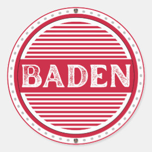 Pegatina Redonda Emblema de Orgullo de la Ciudad de Baden - Identid