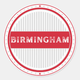 Pegatina Redonda Emblema de Orgullo de la Ciudad de Birmingham – Id