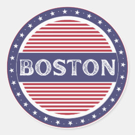 Pegatina Redonda Emblema de Orgullo de la Ciudad de Boston – Identi
