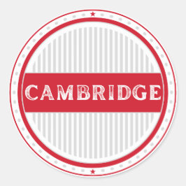 Pegatina Redonda Emblema de Orgullo de la Ciudad de Cambridge – Ide