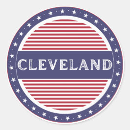 Pegatina Redonda Emblema de Orgullo de la Ciudad de Cleveland – Ide