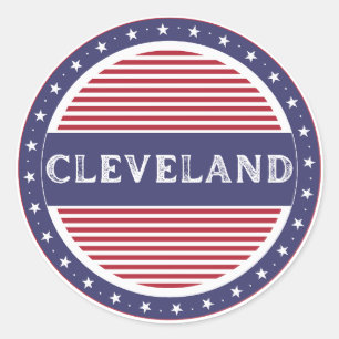 Pegatina Redonda Emblema de Orgullo de la Ciudad de Cleveland – Ide