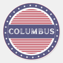 Pegatina Redonda Emblema de Orgullo de la Ciudad de Columbus – Iden