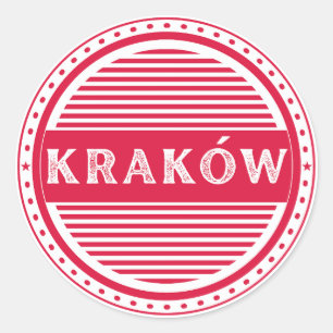 Pegatina Redonda Emblema de Orgullo de la Ciudad de Cracovia – Iden