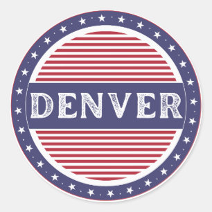 Pegatina Redonda Emblema de Orgullo de la Ciudad de Denver – Identi
