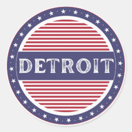 Pegatina Redonda Emblema de Orgullo de la Ciudad de Detroit – Ident