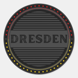 Pegatina Redonda Emblema de Orgullo de la Ciudad de Dresde – Identi