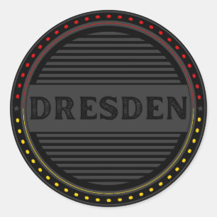 Pegatina Redonda Emblema de Orgullo de la Ciudad de Dresde – Identi