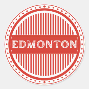 Pegatina Redonda Emblema de Orgullo de la Ciudad de Edmonton – Iden
