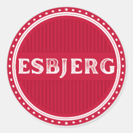 Pegatina Redonda Emblema de Orgullo de la Ciudad de Esbjerg – Ident