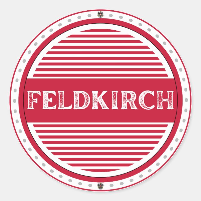 Pegatina Redonda Emblema de Orgullo de la Ciudad de Feldkirch – Ide (Anverso)