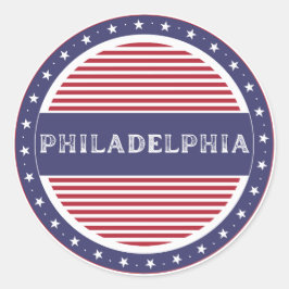 Pegatina Redonda Emblema de Orgullo de la Ciudad de Filadelfia – Id