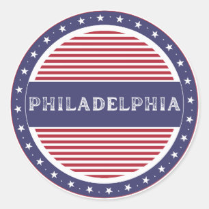 Pegatina Redonda Emblema de Orgullo de la Ciudad de Filadelfia – Id