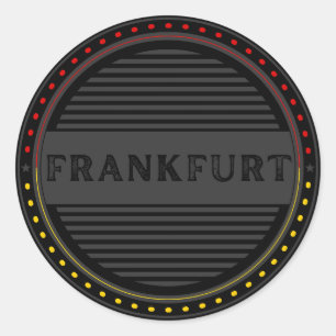 Pegatina Redonda Emblema de Orgullo de la Ciudad de Frankfurt – Ide