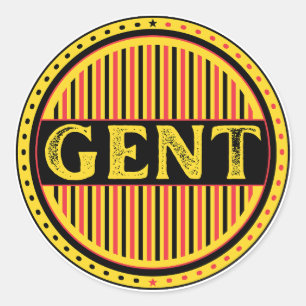 Pegatina Redonda Emblema de Orgullo de la Ciudad de Gante – Identid