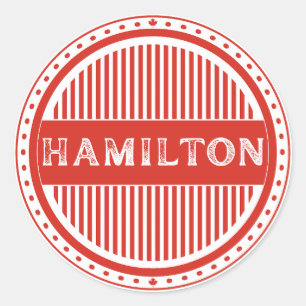 Pegatina Redonda Emblema de Orgullo de la Ciudad de Hamilton – Iden