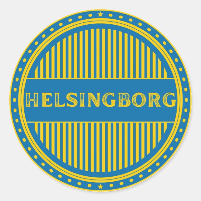 Pegatina Redonda Emblema de Orgullo de la Ciudad de Helsingborg – I (Anverso)