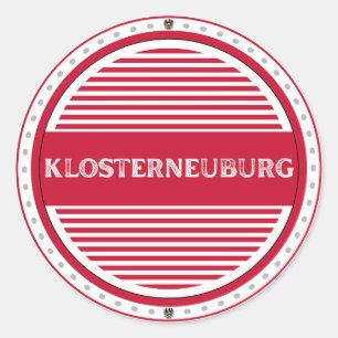 Pegatina Redonda Emblema de Orgullo de la Ciudad de Klosterneuburg 