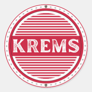 Pegatina Redonda Emblema de Orgullo de la Ciudad de Krems – Identid