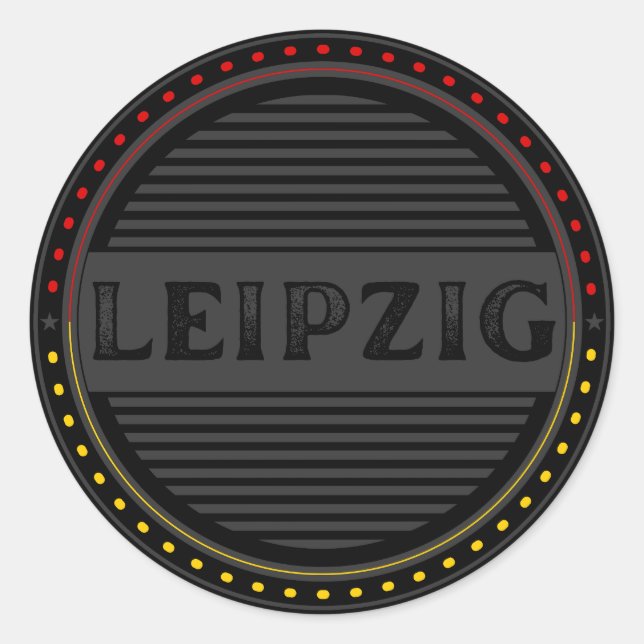 Pegatina Redonda Emblema de Orgullo de la Ciudad de Leipzig – Ident (Anverso)