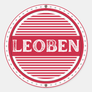 Pegatina Redonda Emblema de Orgullo de la Ciudad de Leoben – Identi