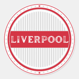 Pegatina Redonda Emblema de Orgullo de la Ciudad de Liverpool – Ide