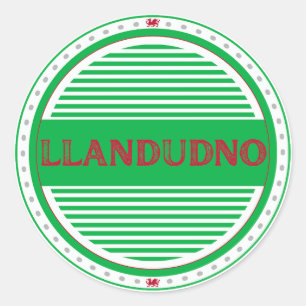 Pegatina Redonda Emblema de Orgullo de la Ciudad de Llandudno – Ide