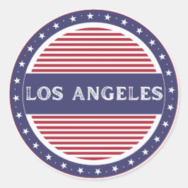 Pegatina Redonda Emblema de Orgullo de la Ciudad de Los Ángeles – I