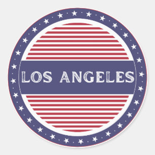 Pegatina Redonda Emblema de Orgullo de la Ciudad de Los Ángeles – I