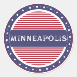 Pegatina Redonda Emblema de Orgullo de la Ciudad de Minneapolis – I