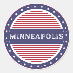 Pegatina Redonda Emblema de Orgullo de la Ciudad de Minneapolis – I