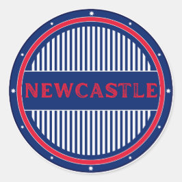 Pegatina Redonda Emblema de Orgullo de la Ciudad de Newcastle – Ide