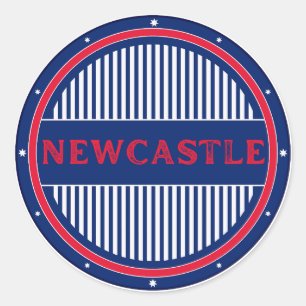 Pegatina Redonda Emblema de Orgullo de la Ciudad de Newcastle – Ide