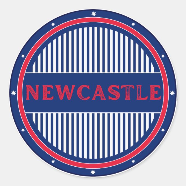 Pegatina Redonda Emblema de Orgullo de la Ciudad de Newcastle – Ide (Anverso)
