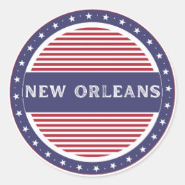 Pegatina Redonda Emblema de Orgullo de la Ciudad de Nueva Orleans -
