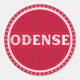 Pegatina Redonda Emblema de Orgullo de la Ciudad de Odense – Identi