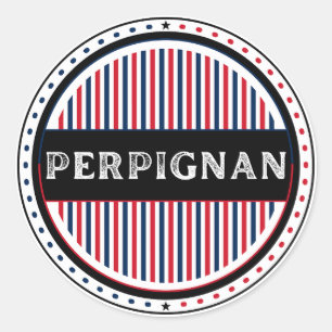 Pegatina Redonda Emblema de Orgullo de la Ciudad de Perpignan – Ide