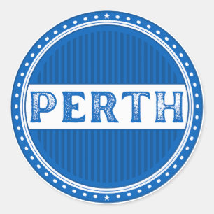 Pegatina Redonda Emblema de Orgullo de la Ciudad de Perth – Identid