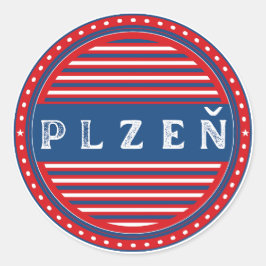 Pegatina Redonda Emblema de Orgullo de la Ciudad de Plzen - Identid