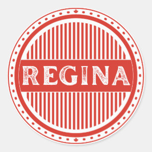 Pegatina Redonda Emblema de Orgullo de la Ciudad de Regina – Identi