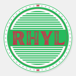 Pegatina Redonda Emblema de Orgullo de la Ciudad de Rhyl – Identida