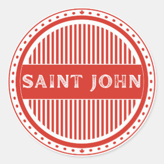 Pegatina Redonda Emblema de Orgullo de la Ciudad de Saint John – Id