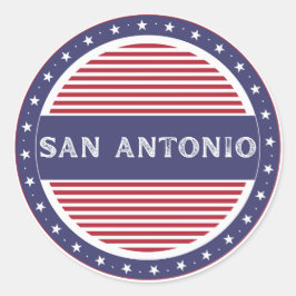Pegatina Redonda Emblema de Orgullo de la Ciudad de San Antonio – I