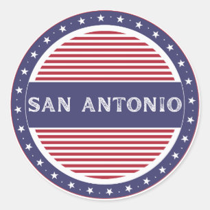 Pegatina Redonda Emblema de Orgullo de la Ciudad de San Antonio – I